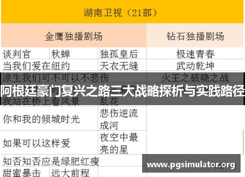 阿根廷豪门复兴之路三大战略探析与实践路径 阿根廷豪门复兴之路三大战略探析与实践路径